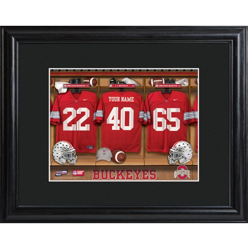 Ohio State Buckeyes Locker Room Print With Black Frame Ohio State